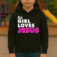 Inspirational This Girl Loves Jesus Kids Hoodie thumb 3