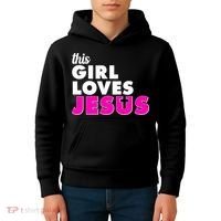 Inspirational This Girl Loves Jesus Kids Hoodie thumb 4