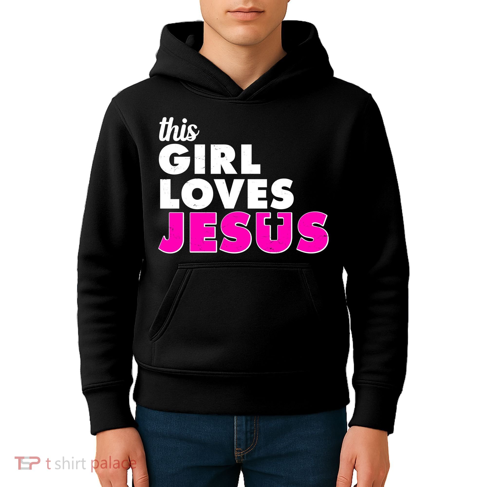 Inspirational This Girl Loves Jesus Kids Hoodie