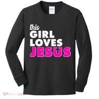 Inspirational This Girl Loves Jesus Kids Long Sleeve Shirt thumb 0