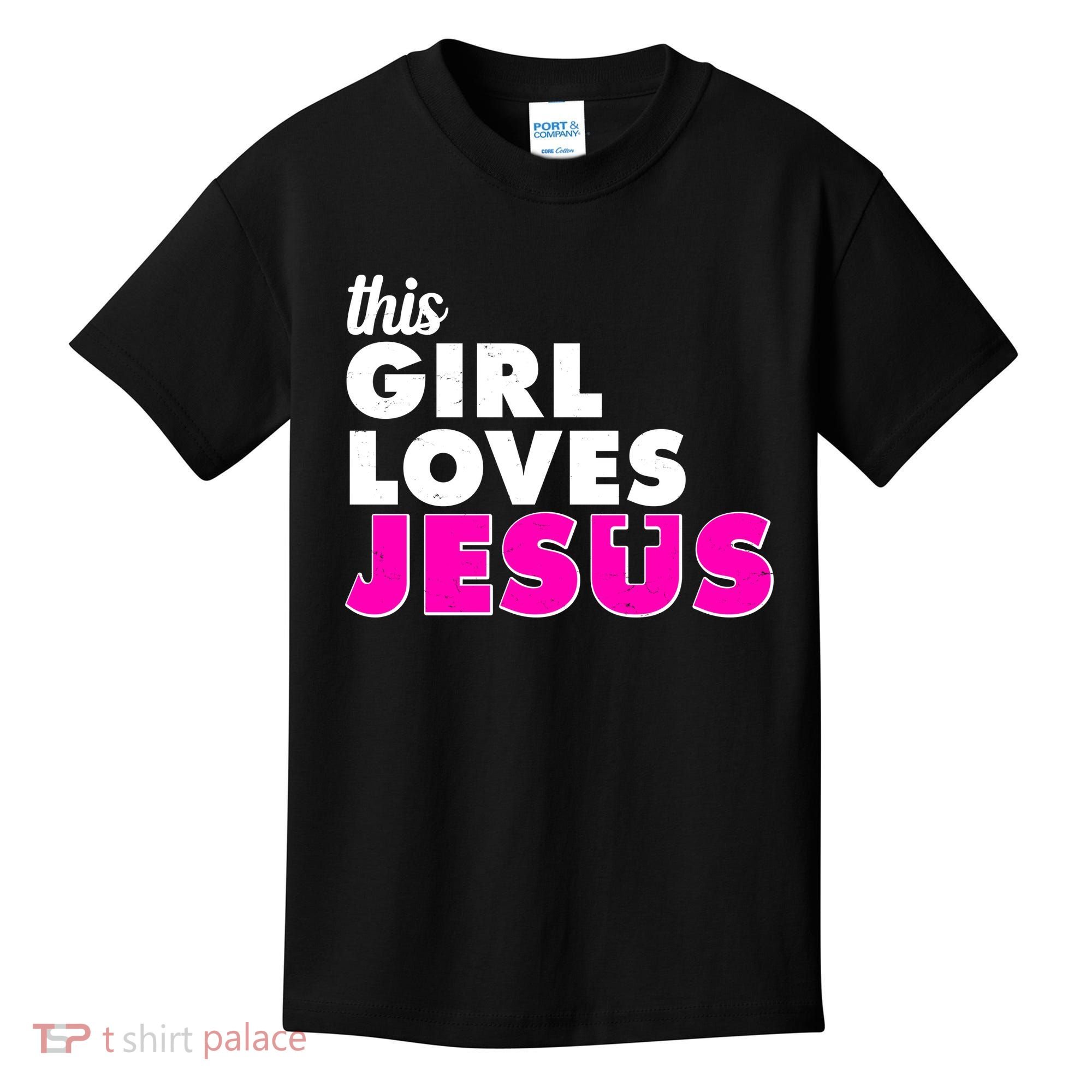 Inspirational This Girl Loves Jesus Kids T-Shirt