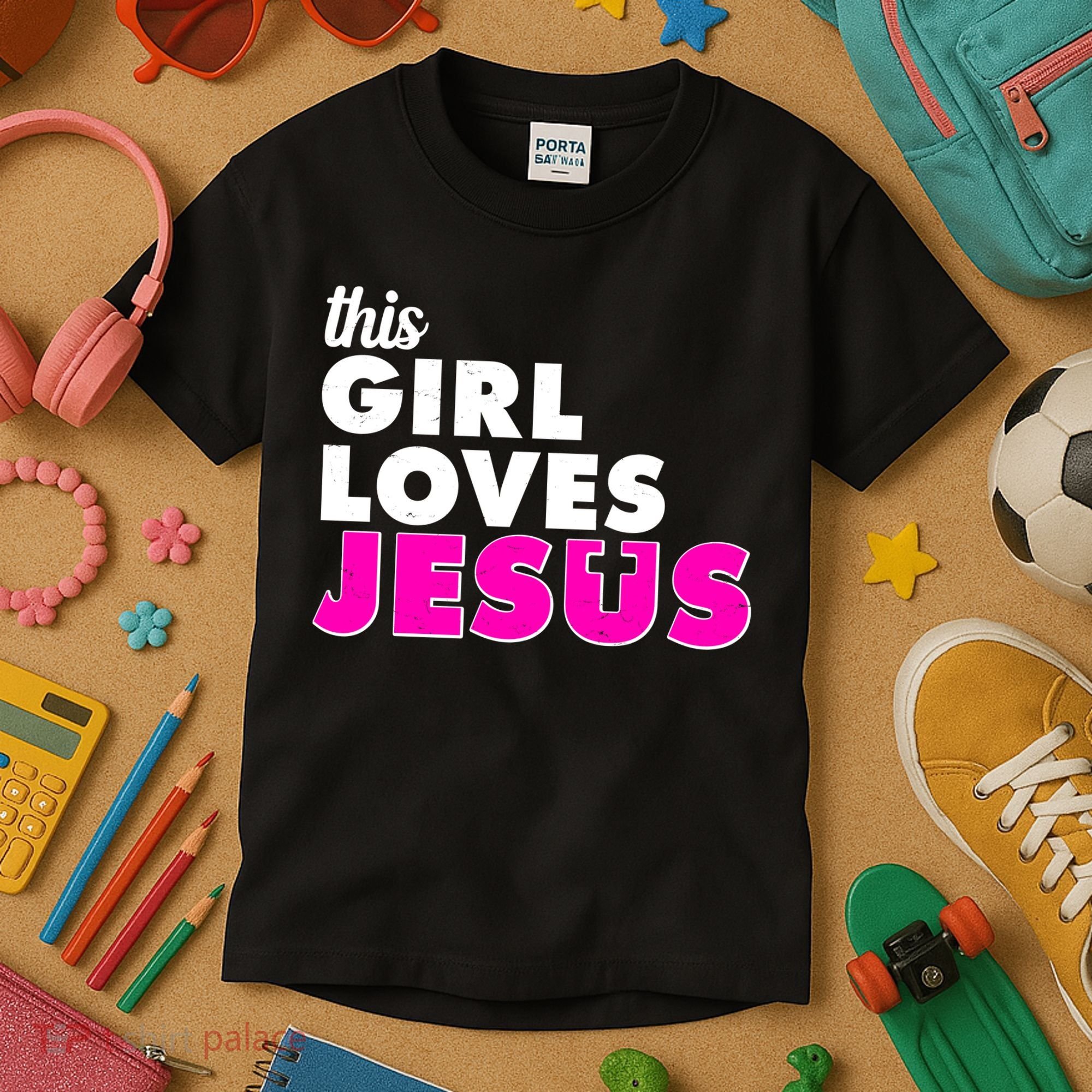 Inspirational This Girl Loves Jesus Kids T-Shirt