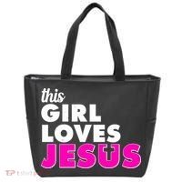 Inspirational This Girl Loves Jesus Tote Bag thumb 0