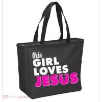 Inspirational This Girl Loves Jesus Tote Bag thumb 2
