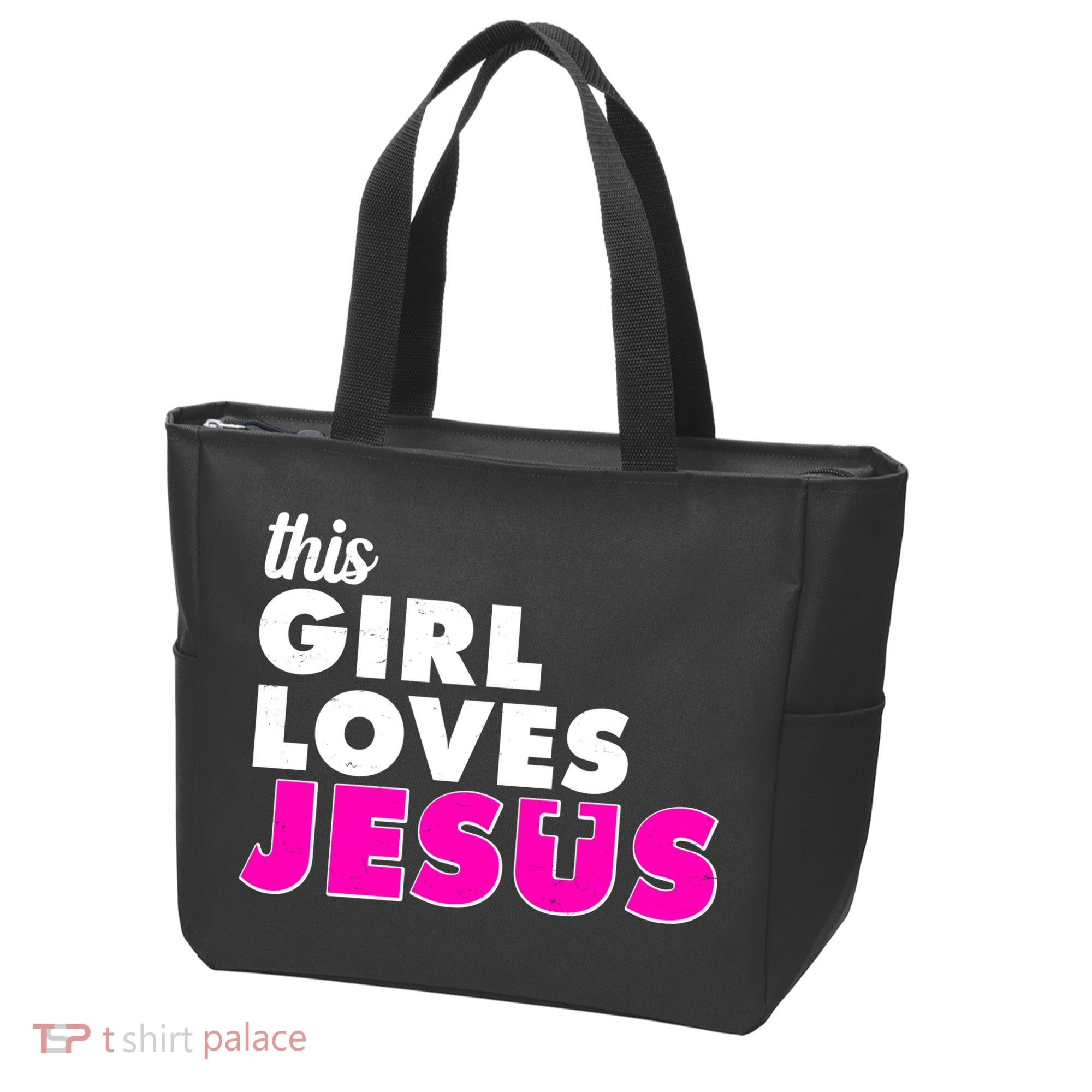 Inspirational This Girl Loves Jesus Tote Bag