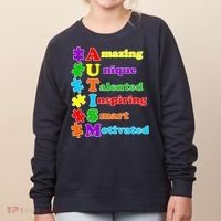 Inspiring Autism Awareness Amazing Smart Unique Puzzle Women's Sweatshirt thumb 0