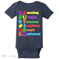 Inspiring Autism Awareness Amazing Smart Unique Puzzle Baby Bodysuit thumb 0