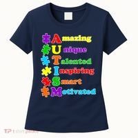 Inspiring Autism Awareness Amazing Smart Unique Puzzle Women's T-Shirt thumb 0