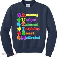Inspiring Autism Awareness Amazing Smart Unique Puzzle Kids Sweatshirt thumb 0