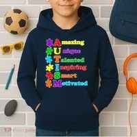 Inspiring Autism Awareness Amazing Smart Unique Puzzle Kids Hoodie thumb 2