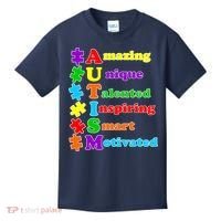 Inspiring Autism Awareness Amazing Smart Unique Puzzle Kids T-Shirt thumb 0