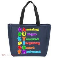 Inspiring Autism Awareness Amazing Smart Unique Puzzle Tote Bag thumb 0