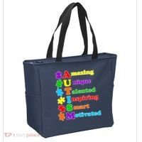 Inspiring Autism Awareness Amazing Smart Unique Puzzle Tote Bag thumb 2