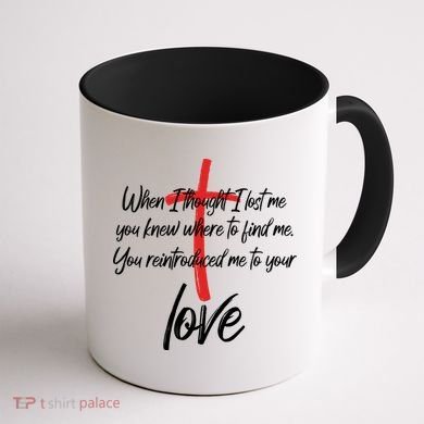 Inspiring Christian Quote Faith Cross Coffee Mug back