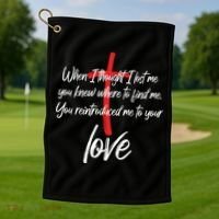 Inspiring Christian Quote Faith Cross Golf Towel thumb 1