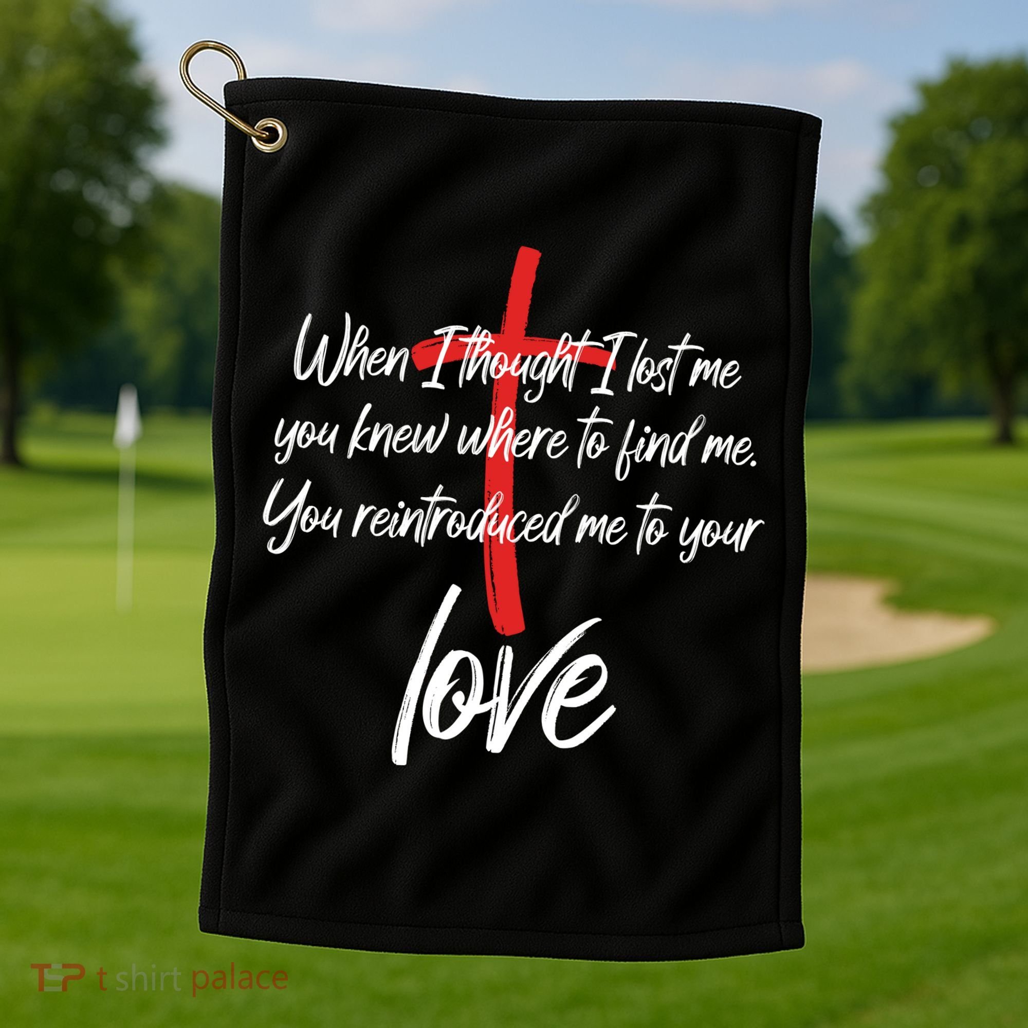 Inspiring Christian Quote Faith Cross Golf Towel