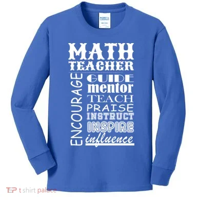 Inspiring Math Teacher Kids Long Sleeve Shirt
