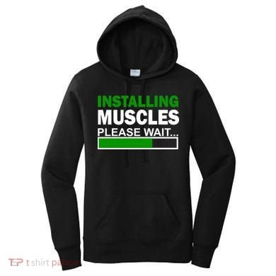 Installing Muscles Please Wait... Women's Hoodie