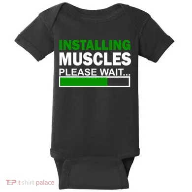 Installing Muscles Please Wait... Baby Bodysuit