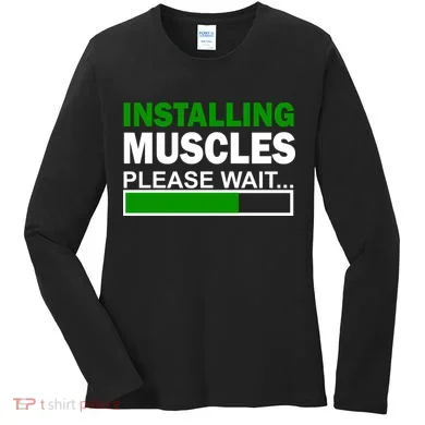 Installing Muscles Please Wait... Women's Long Sleeve Shirt
