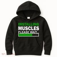 Installing Muscles Please Wait... Kids Hoodie thumb 0