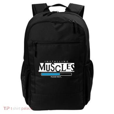 Installing Muscles Please Wait Funny Workout Backpack