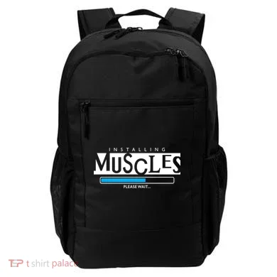 Installing Muscles Please Wait Funny Workout Backpack