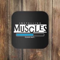 Installing Muscles Please Wait Funny Workout Coaster thumb 0