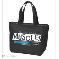 Installing Muscles Please Wait Funny Workout Tote Bag thumb 3