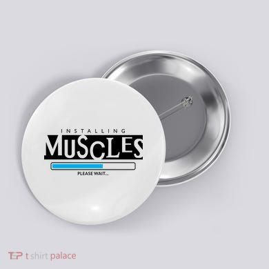 Installing Muscles Please Wait Funny Workout Button