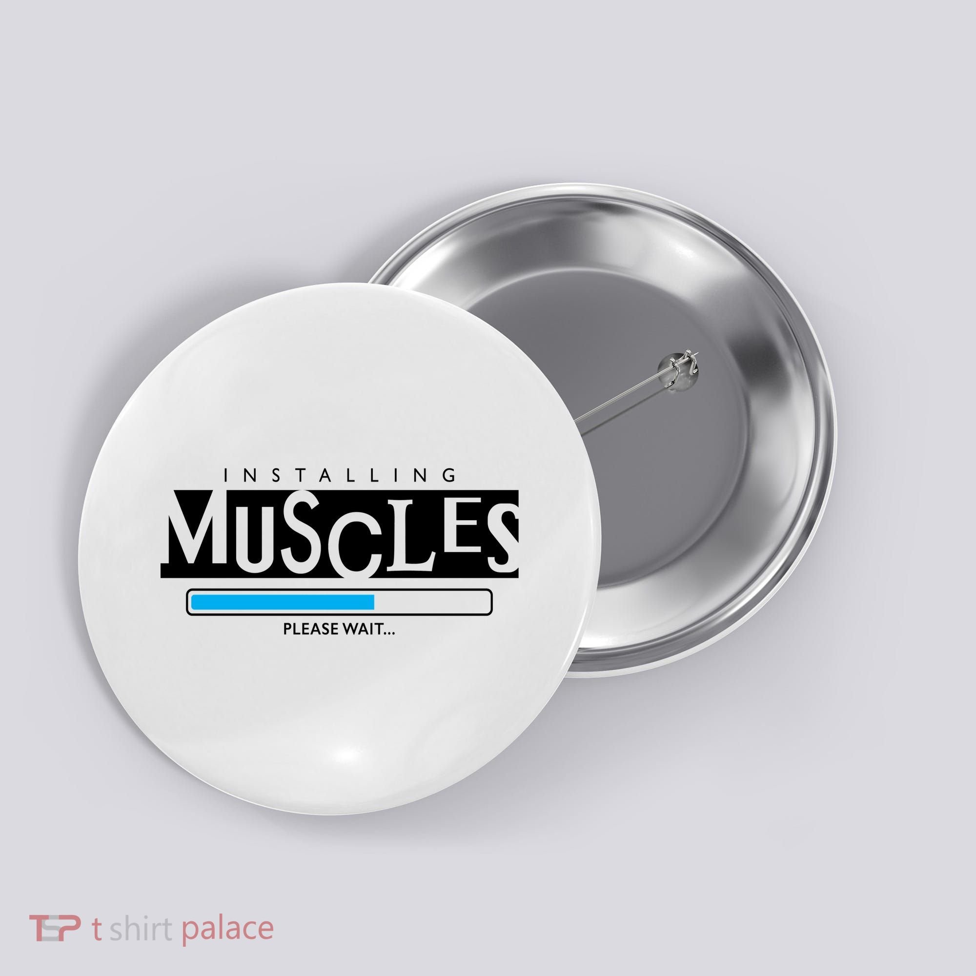 Installing Muscles Please Wait Funny Workout Button