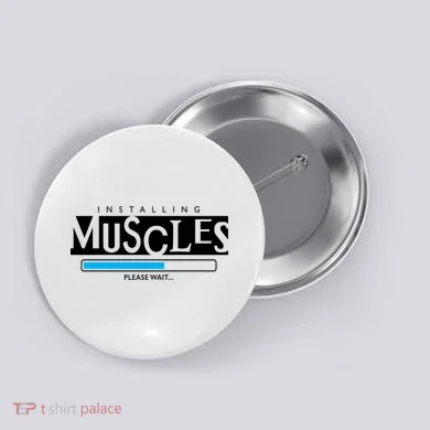 Installing Muscles Please Wait Funny Workout Button