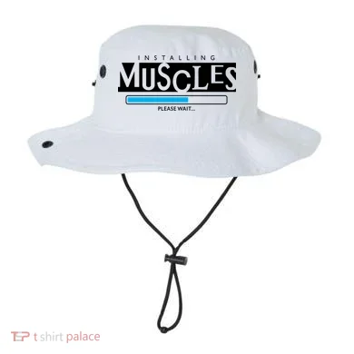 Installing Muscles Please Wait Funny Workout Bucket Hat