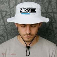 Installing Muscles Please Wait Funny Workout Bucket Hat thumb 2