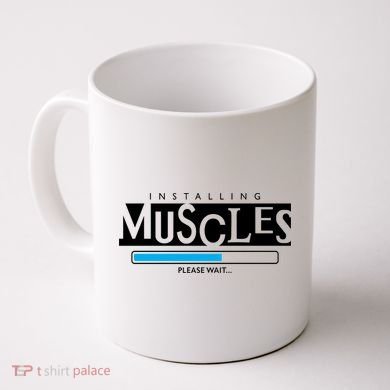 Installing Muscles Please Wait Funny Workout Coffee Mug