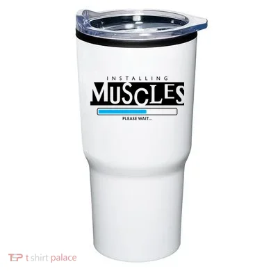 Installing Muscles Please Wait Funny Workout Tumbler