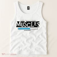 Installing Muscles Please Wait Funny Workout Tank Top thumb 2