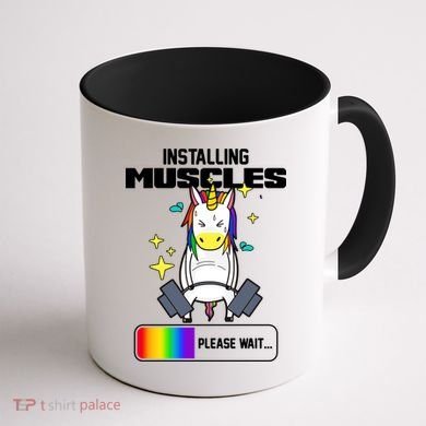 Installing Muscles Unicorn Lifting Coffee Mug back