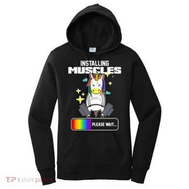 Installing Muscles Unicorn Lifting Women's Hoodie