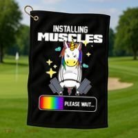 Installing Muscles Unicorn Lifting Golf Towel thumb 1