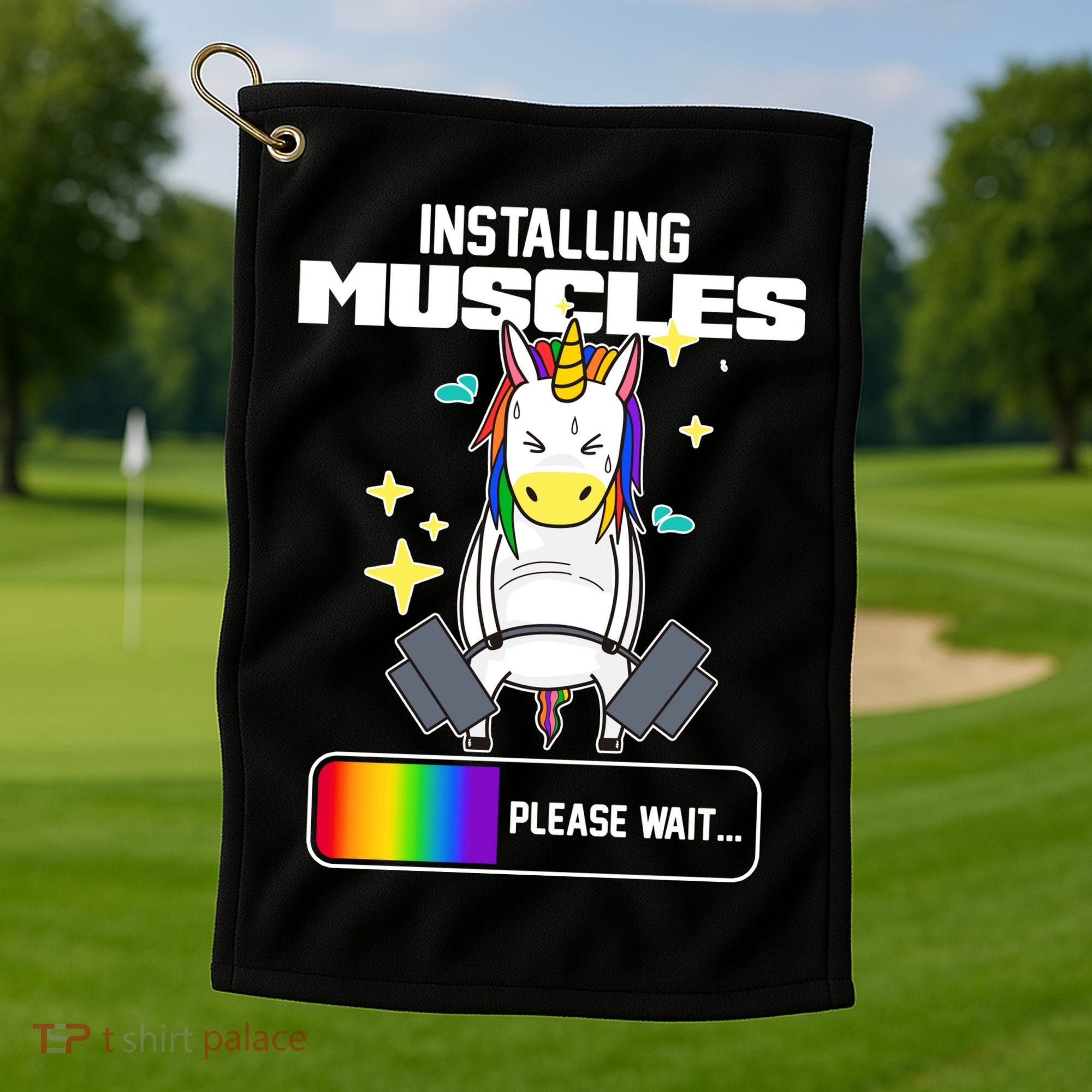 Installing Muscles Unicorn Lifting Golf Towel