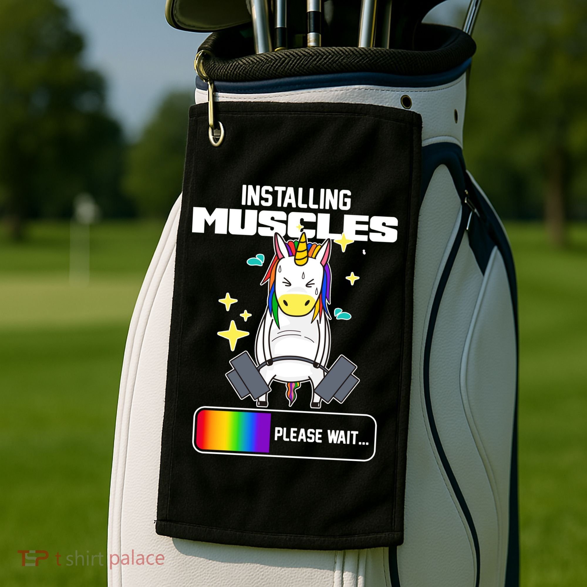 Installing Muscles Unicorn Lifting Golf Towel