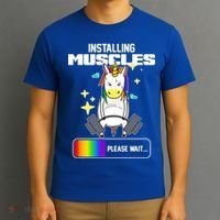Installing Muscles Unicorn Lifting T-Shirt thumb 3
