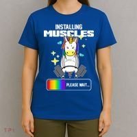 Installing Muscles Unicorn Lifting T-Shirt thumb 4