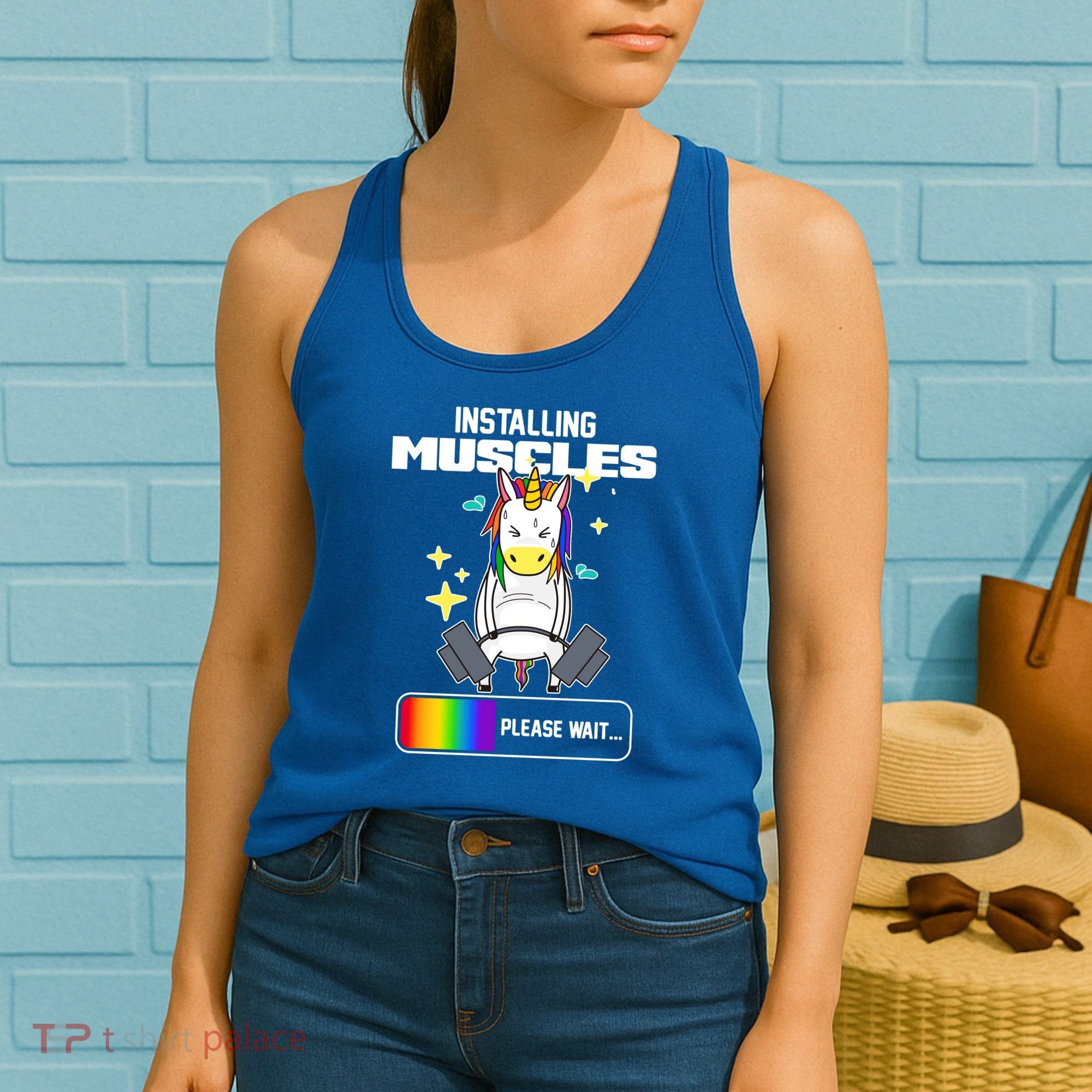 Installing Muscles Unicorn Lifting Women's Tank Top