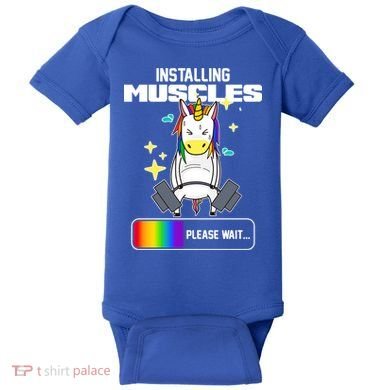 Installing Muscles Unicorn Lifting Baby Bodysuit