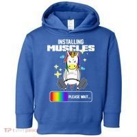 Installing Muscles Unicorn Lifting Toddler Hoodie thumb 0