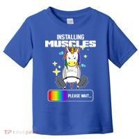 Installing Muscles Unicorn Lifting Toddler T-Shirt thumb 0