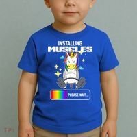 Installing Muscles Unicorn Lifting Toddler T-Shirt thumb 2