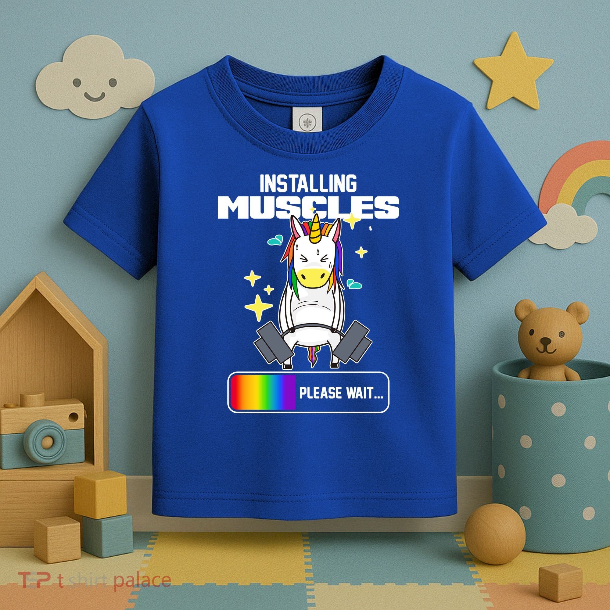 Installing Muscles Unicorn Lifting Toddler T-Shirt
